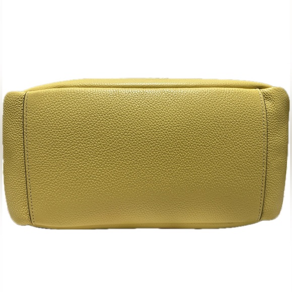 COACH Hadley Pebble Leather Turnlock Tote in Yellow - Picture 7 of 12